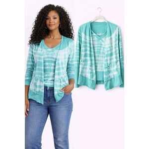 Neon Buddha Tie Dye Yoga Open Front Cardigan T Shirt Size XS Small Athletic